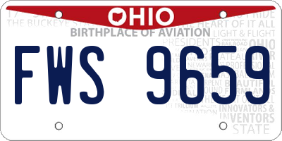 OH license plate FWS9659