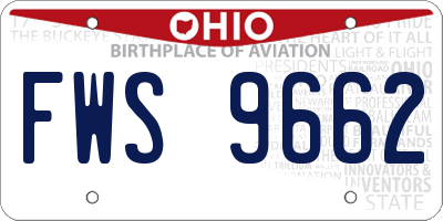 OH license plate FWS9662