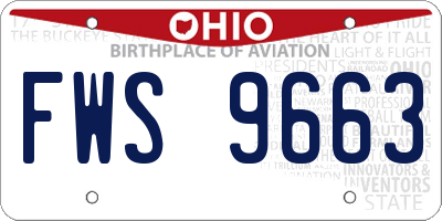 OH license plate FWS9663