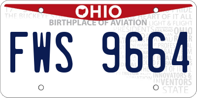 OH license plate FWS9664