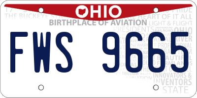 OH license plate FWS9665