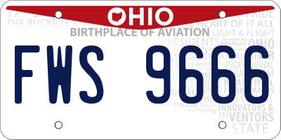 OH license plate FWS9666