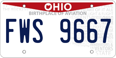 OH license plate FWS9667