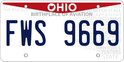 OH license plate FWS9669