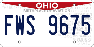 OH license plate FWS9675