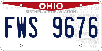 OH license plate FWS9676