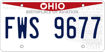 OH license plate FWS9677