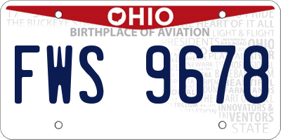 OH license plate FWS9678