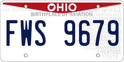 OH license plate FWS9679