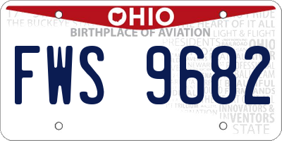 OH license plate FWS9682