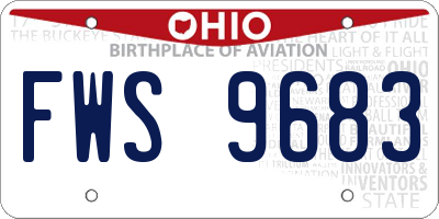 OH license plate FWS9683