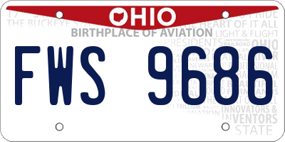 OH license plate FWS9686