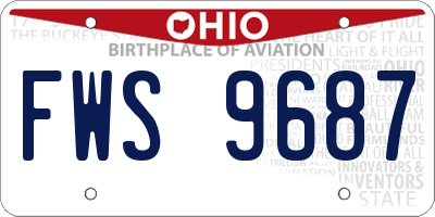 OH license plate FWS9687