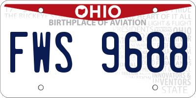 OH license plate FWS9688