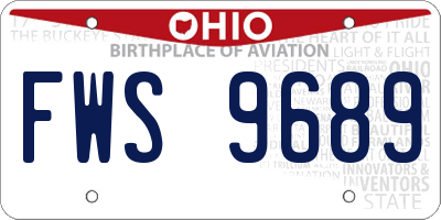 OH license plate FWS9689