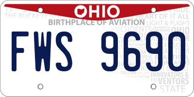 OH license plate FWS9690