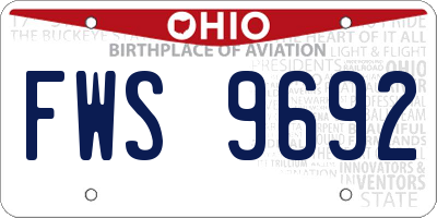 OH license plate FWS9692