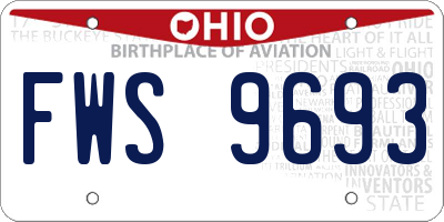 OH license plate FWS9693