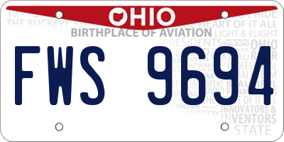 OH license plate FWS9694