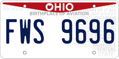 OH license plate FWS9696