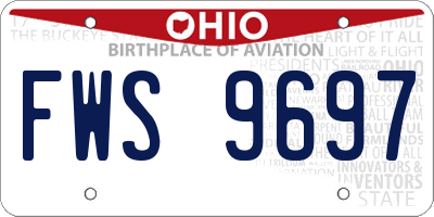 OH license plate FWS9697