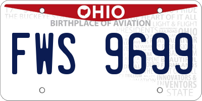 OH license plate FWS9699