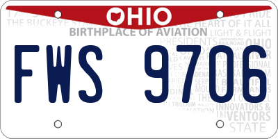 OH license plate FWS9706