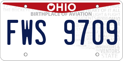 OH license plate FWS9709