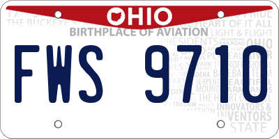 OH license plate FWS9710