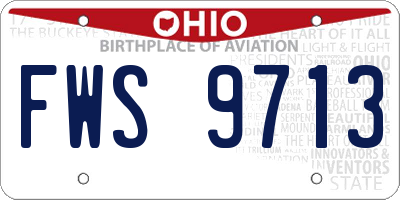OH license plate FWS9713