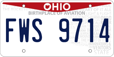 OH license plate FWS9714