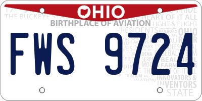 OH license plate FWS9724