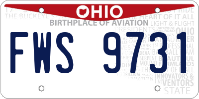OH license plate FWS9731