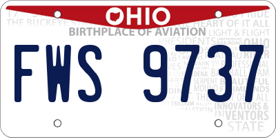 OH license plate FWS9737