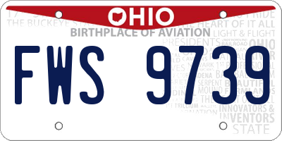 OH license plate FWS9739