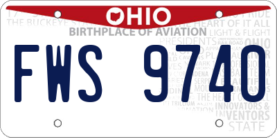 OH license plate FWS9740