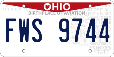 OH license plate FWS9744