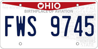 OH license plate FWS9745