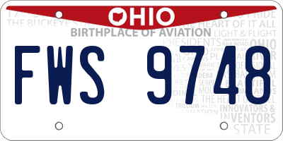OH license plate FWS9748