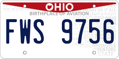 OH license plate FWS9756