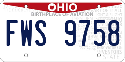 OH license plate FWS9758