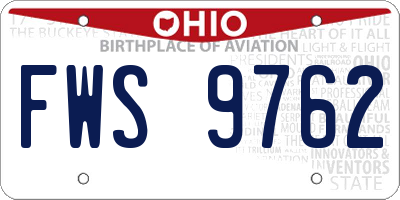 OH license plate FWS9762