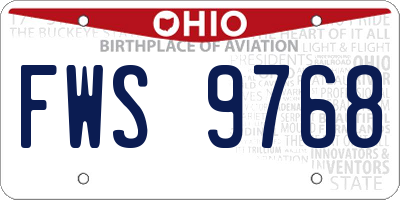 OH license plate FWS9768