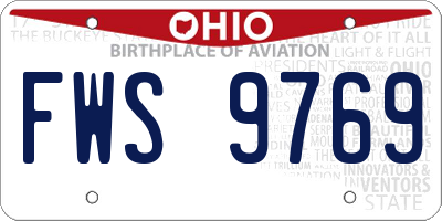 OH license plate FWS9769