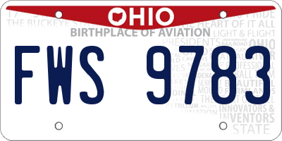OH license plate FWS9783