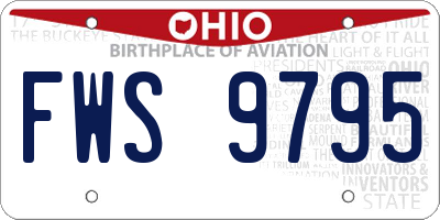 OH license plate FWS9795