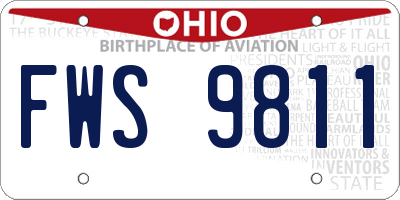 OH license plate FWS9811