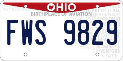 OH license plate FWS9829