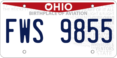 OH license plate FWS9855