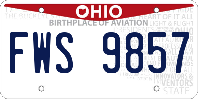 OH license plate FWS9857